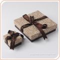 Cardboard trinket gift box with ribbon closure for birthday party